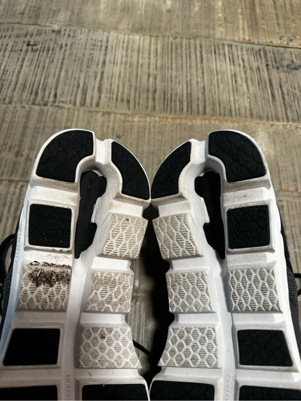 On Running Men’s Black and White Athletic Running Shoes
